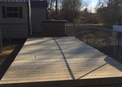 A stain wooden walking path