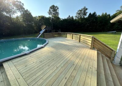 Deck featuring a screen and a grill, ideal for outdoor entertainment and cooking.