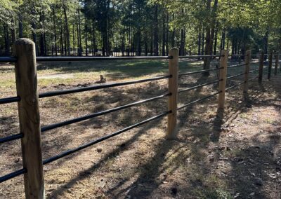 A steeel fencing on the garden